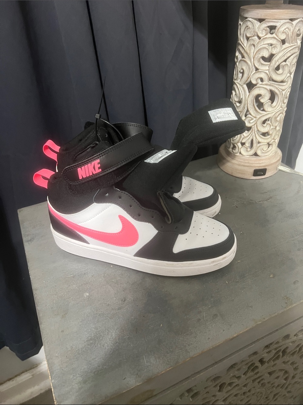 Nike Kids High-Top Sneakers - Black, White & Hot Pink